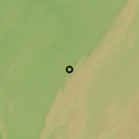 Shaded relief of the 60 km around Tanguiété, drawn from the GMTED2010 grid