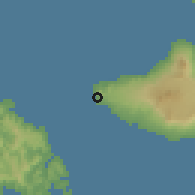 Shaded relief of the 59 km around Craig Cove, drawn from the GMTED2010 grid