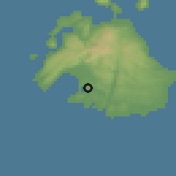 Shaded relief of the 59 km around Port Vila, drawn from the GMTED2010 grid