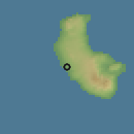 Shaded relief of the 59 km around Lenakel, drawn from the GMTED2010 grid