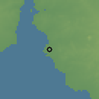Shaded relief of the 60 km around Cabimas, drawn from the GMTED2010 grid