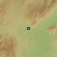 Shaded relief of the 60 km around Yaritagua, drawn from the GMTED2010 grid