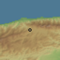 Shaded relief of the 60 km around Caracas, drawn from the GMTED2010 grid