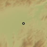 Shaded relief of the 60 km around Carora, drawn from the GMTED2010 grid