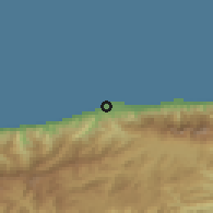 Shaded relief of the 60 km around Catia La Mar, drawn from the GMTED2010 grid
