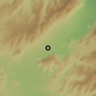 Shaded relief of the 60 km around Chivacoa, drawn from the GMTED2010 grid