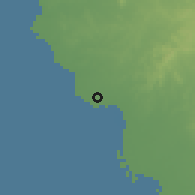 Shaded relief of the 60 km around Ciudad Ojeda, drawn from the GMTED2010 grid