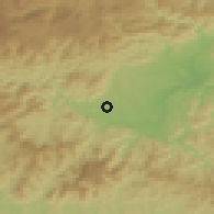 Shaded relief of the 60 km around Cúa, drawn from the GMTED2010 grid