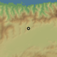 Shaded relief of the 60 km around Guacara, drawn from the GMTED2010 grid