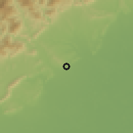 Shaded relief of the 60 km around Guanare, drawn from the GMTED2010 grid