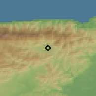 Shaded relief of the 60 km around Guatire, drawn from the GMTED2010 grid