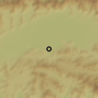 Shaded relief of the 60 km around Güigüe, drawn from the GMTED2010 grid