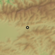 Shaded relief of the 60 km around La Victoria, drawn from the GMTED2010 grid