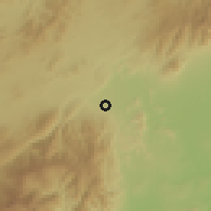 Shaded relief of the 60 km around Los Rastrojos, drawn from the GMTED2010 grid