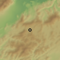 Shaded relief of the 60 km around Nirgua, drawn from the GMTED2010 grid