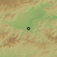 Shaded relief of the 60 km around Ocumare del Tuy, drawn from the GMTED2010 grid