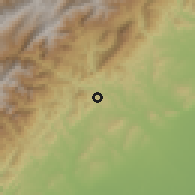 Shaded relief of the 60 km around Barinitas, drawn from the GMTED2010 grid