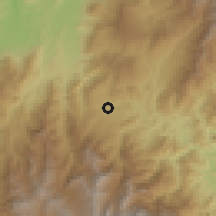 Shaded relief of the 60 km around Rubio, drawn from the GMTED2010 grid