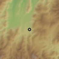 Shaded relief of the 60 km around San Antonio del Táchira, drawn from the GMTED2010 grid