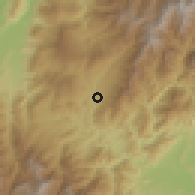 Shaded relief of the 60 km around San Cristóbal, drawn from the GMTED2010 grid