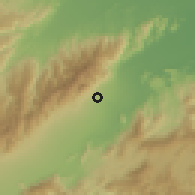 Shaded relief of the 60 km around San Felipe, drawn from the GMTED2010 grid