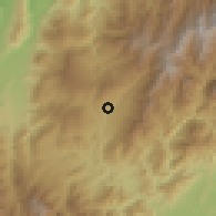 Shaded relief of the 60 km around Táriba, drawn from the GMTED2010 grid
