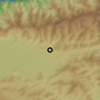 Shaded relief of the 60 km around Turmero, drawn from the GMTED2010 grid