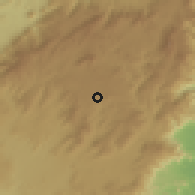 Shaded relief of the 60 km around Đà Lạt, drawn from the GMTED2010 grid