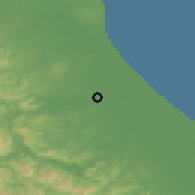 Shaded relief of the 59 km around Đông Hà, drawn from the GMTED2010 grid