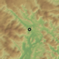 Shaded relief of the 58 km around Hà Giang, drawn from the GMTED2010 grid