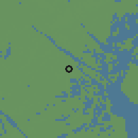Shaded relief of the 60 km around Trà Vinh, drawn from the GMTED2010 grid