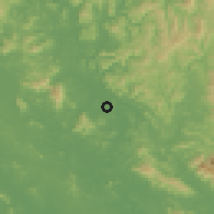 Shaded relief of the 58 km around Tuyên Quang, drawn from the GMTED2010 grid