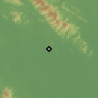 Shaded relief of the 58 km around Vinh Yen, drawn from the GMTED2010 grid