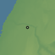 Shaded relief of the 57 km around al-'Ayūn, drawn from the GMTED2010 grid