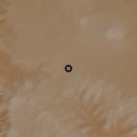 Shaded relief of the 59 km around 'Abāşir, drawn from the GMTED2010 grid