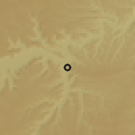 Shaded relief of the 59 km around al-Ghuraf, drawn from the GMTED2010 grid