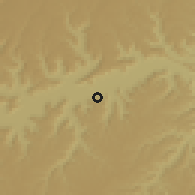 Shaded relief of the 59 km around al-Ghurfah, drawn from the GMTED2010 grid