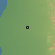 Shaded relief of the 59 km around al-Ghurzah, drawn from the GMTED2010 grid