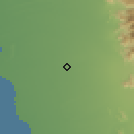 Shaded relief of the 59 km around ad̨-D̨ah̨ī, drawn from the GMTED2010 grid