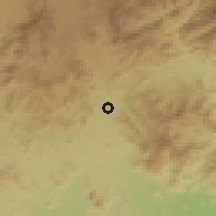 Shaded relief of the 60 km around al-H̨abīlayn, drawn from the GMTED2010 grid