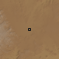 Shaded relief of the 59 km around al-H̨amzāt, drawn from the GMTED2010 grid