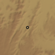 Shaded relief of the 59 km around al-H̨arajah, drawn from the GMTED2010 grid