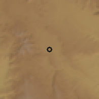 Shaded relief of the 59 km around al-H̨arf, drawn from the GMTED2010 grid