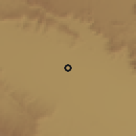 Shaded relief of the 59 km around al-H̨azm, drawn from the GMTED2010 grid