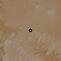 Shaded relief of the 59 km around al-H̨uqqah, drawn from the GMTED2010 grid