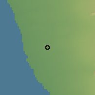 Shaded relief of the 59 km around al-Maghras, drawn from the GMTED2010 grid