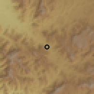 Shaded relief of the 59 km around al-Majārīn, drawn from the GMTED2010 grid