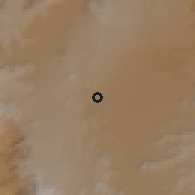 Shaded relief of the 59 km around al-Ma'mar, drawn from the GMTED2010 grid