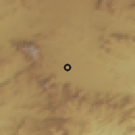 Shaded relief of the 60 km around Ad Dimnah, drawn from the GMTED2010 grid