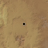 Shaded relief of the 59 km around al-Mašhad, drawn from the GMTED2010 grid